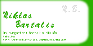 miklos bartalis business card